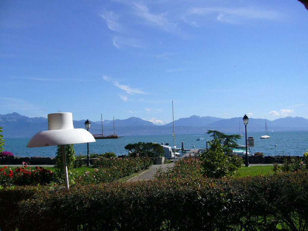Genfer See mit Blick auf Mont Blanc